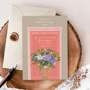Invitación Fiesta De Calentamiento Doméstico De Puerta Rosa I