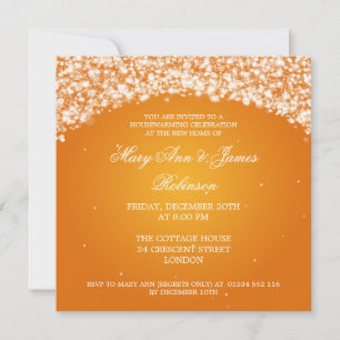 Invitación Fiesta de Calentamiento Doméstico Naranja de Arco 