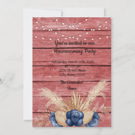 Invitación Fiesta de Calentamiento Doméstico Rústico de Flore