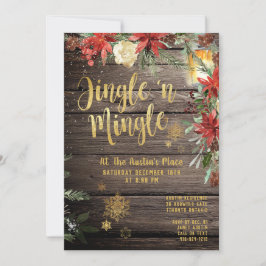 Invitación Fiesta de caligrafía de oro rusa de jingle y mingl