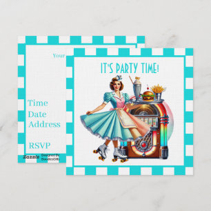 Invitación Fiesta de camarera retro linda