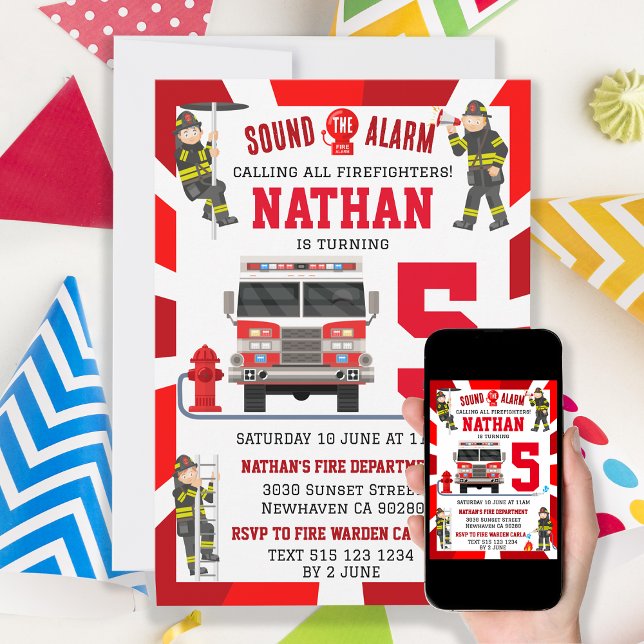 Invitación Fiesta de Camión de Bomberos de Cumpleaños (Subido por el creador)