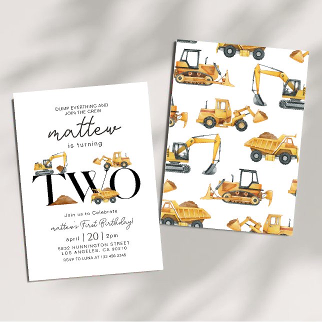 Invitación Fiesta de camión de construcción Cumpleaños (Subido por el creador)