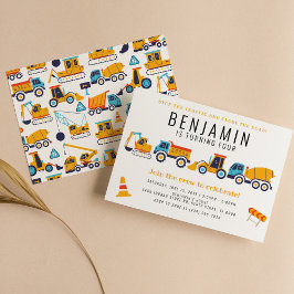Invitación Fiesta de Camión de Cumpleaños de la Construcción