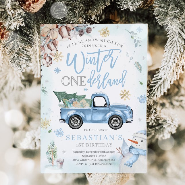 Invitación Fiesta de Camión de Invierno Azul de ONEderland (Subido por el creador)