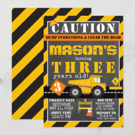 Invitación Fiesta de camión de la zona amarilla negra de la c