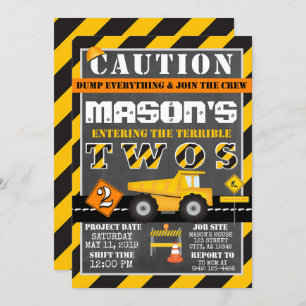 Invitación Fiesta de camión de la zona amarilla negra de la c