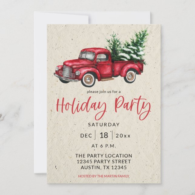 Invitación Fiesta de Camión de Vacaciones (Anverso)