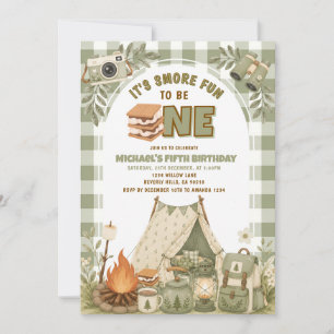 Invitación Fiesta de Campamento de Cumpleaños 1er Cumpleaños