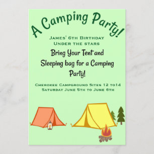 Invitación Fiesta de camping
