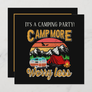 Invitación fiesta de camping fresco añadir información