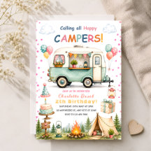 Fiesta de camping para niñas 2 años