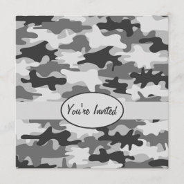 Invitación Fiesta de camuflaje gris