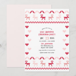 Invitación Fiesta de Candy Cane Moda Navidades suéteres feos