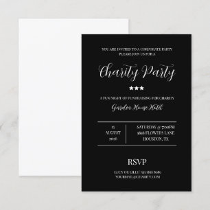 Invitación Fiesta de Caridad Elegancia y Clase
