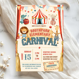 Invitación Fiesta de Carnaval de Circo para Recaudación de Fo