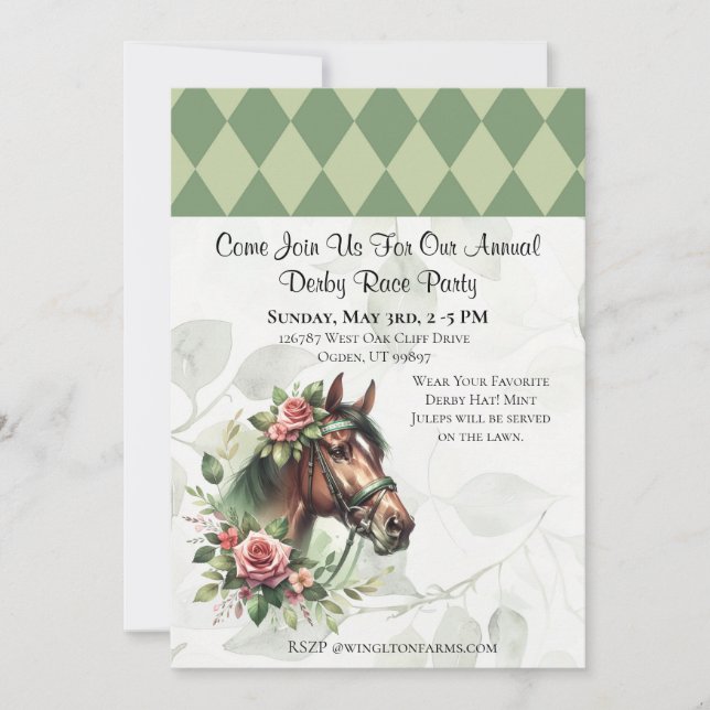 Invitación Fiesta de Carreras de caballos (Anverso)