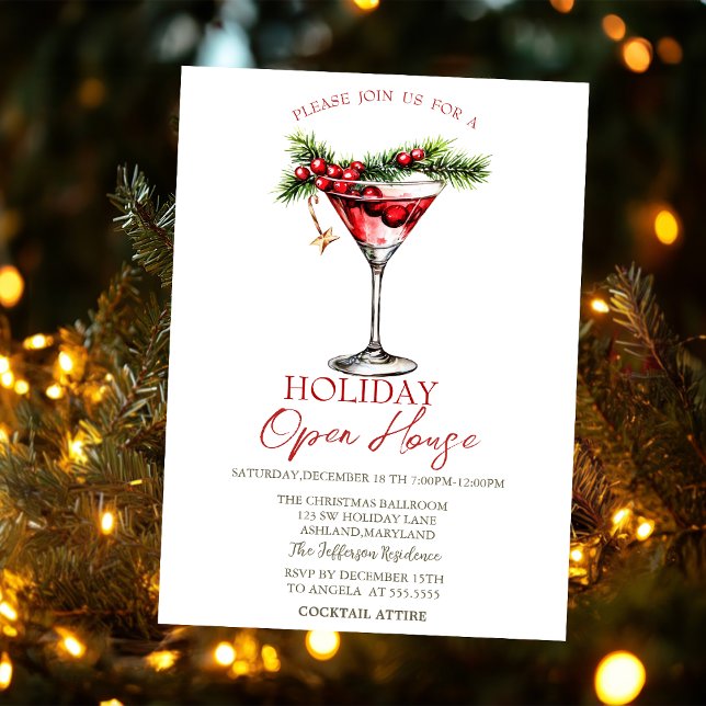 Invitación Fiesta de Casa Abierta de Martini de Navidad (Subido por el creador)
