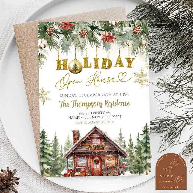 Invitación Fiesta de Casa Abierta de Navidad de Invierno (Subido por el creador)