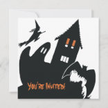 Invitación Fiesta de Casa Embrujada Bruja de Halloween Vintag