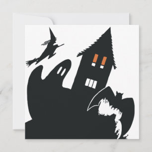 Invitación Fiesta de Casa Embrujada de Bruja Fantasma de Hall