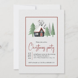 Invitación Fiesta de casas de árboles de invierno y Navidades
