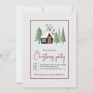 Invitación Fiesta de casas de árboles de invierno y Navidades