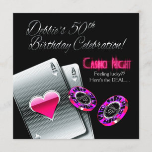 Invitación Fiesta de Casino de Las Vegas Cumpleaños 50
