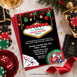 Invitación Fiesta de Casino de Vacaciones de Navidad