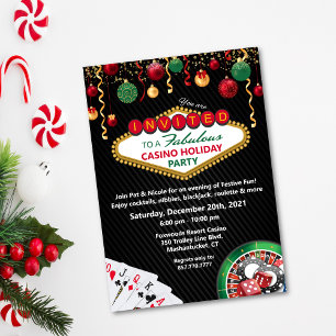 Invitación Fiesta de Casino de Vacaciones de Navidad