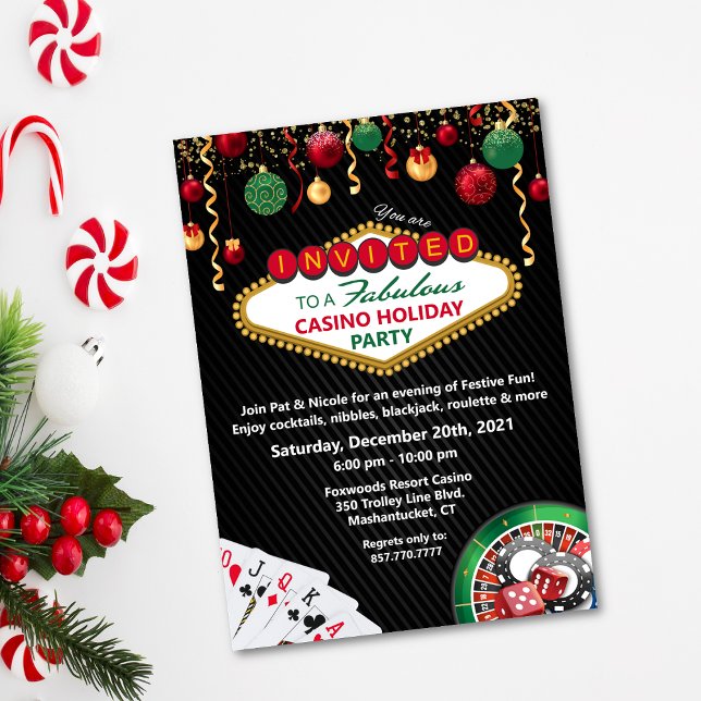 Invitación Fiesta de Casino de Vacaciones de Navidad (Subido por el creador)