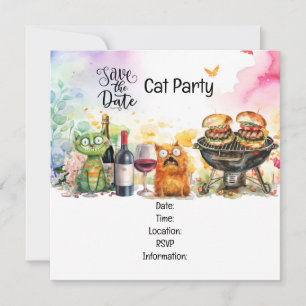Invitación Fiesta de Cat Purr fectamente Quirky