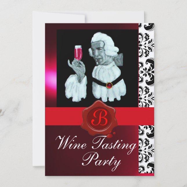 INVITACIÓN FIESTA DE CATA DE VINO DEL SUMILLER CON SELLO DE L (Anverso)