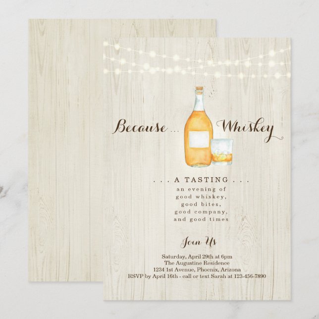 Invitación Fiesta de cata de Whiskey (Anverso / Reverso)