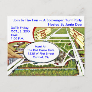 INVITACIÓN FIESTA DE CAZA DE ESCAVENGER INVITA ~EZ AL PERSONA