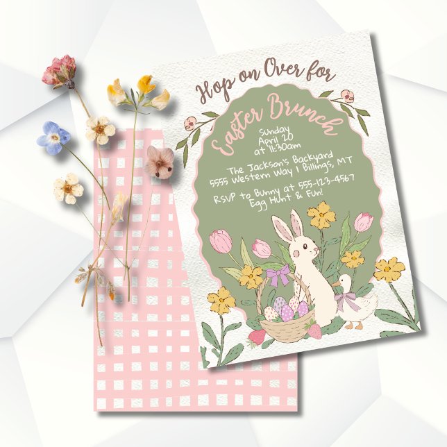 Invitación Fiesta de caza de huevos de Easter Bunny Brunch (Subido por el creador)