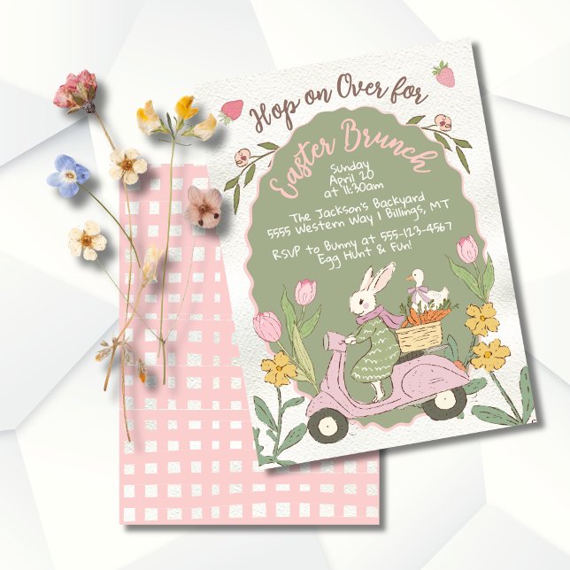 Invitación Fiesta de caza de huevos de Easter Bunny Brunch (Subido por el creador)