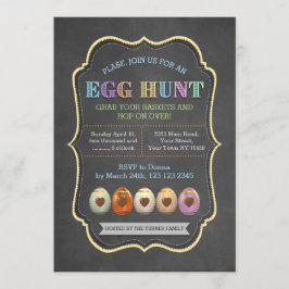 Invitación Fiesta de caza de huevos de pascua de estilo rústi