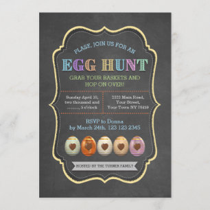 Invitación Fiesta de caza de huevos de pascua de estilo rústi