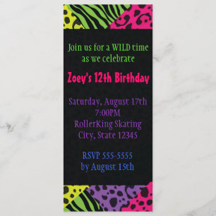 Invitación Fiesta de cebra y leopardo de impresión de animal