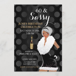 Invitación Fiesta de Celebración Afroamericana Chica Champán
