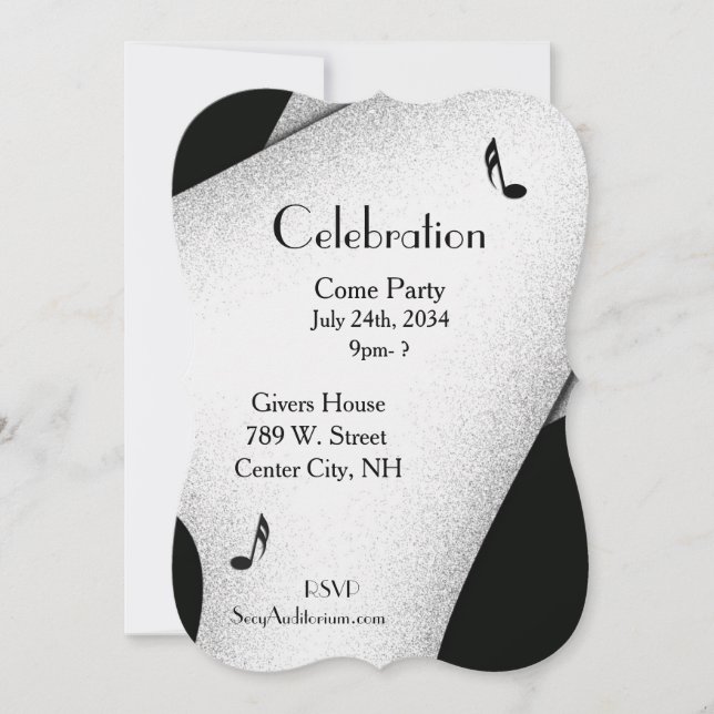 Invitación Fiesta de Celebración con Estilo (Anverso)