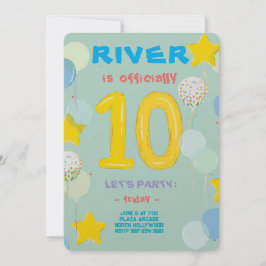 Invitación Fiesta de Celebración de Dígitos Dobles