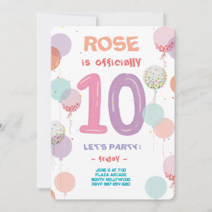 Invitación Fiesta de Celebración de Dígitos Dobles