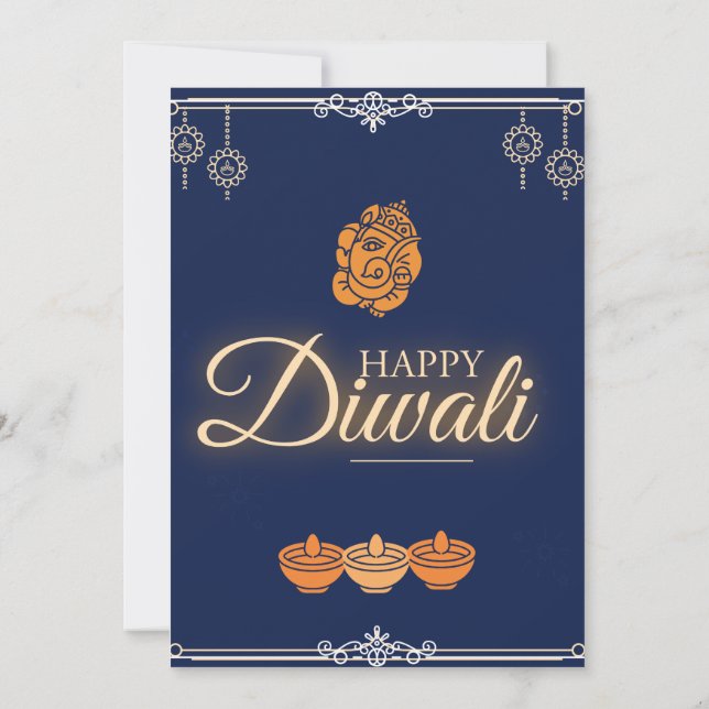 Invitación Fiesta de celebración de Diwali (Reverso)