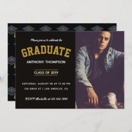 Invitación Fiesta de celebración de graduación masculina agre