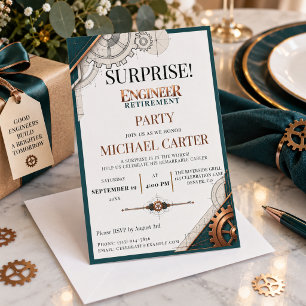 Invitación Fiesta de celebración de jubilación sorpresa para