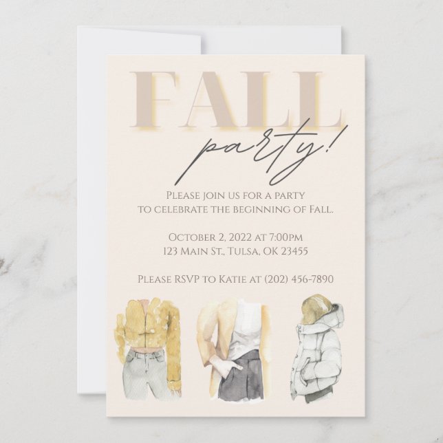Invitación Fiesta de Celebración de Otoño (Anverso)