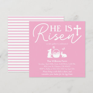 Invitación Fiesta de Celebración de Pascua Rosa “Él ha Resuci
