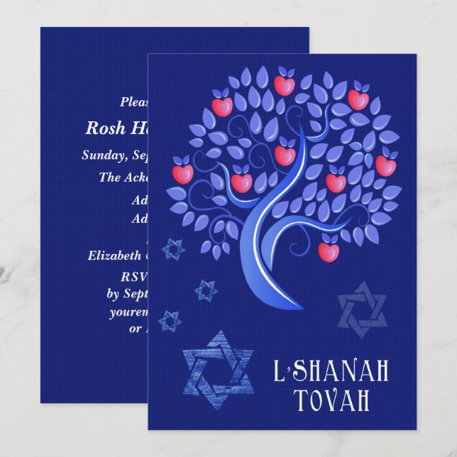 Invitación Fiesta de Celebración de Rosh Hashanah (Anverso / Reverso)